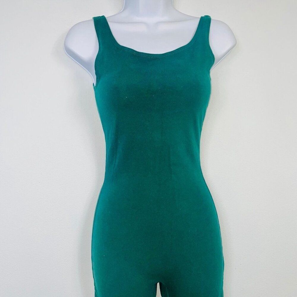 Dash Womens S Jumpsuit Green Sleeveless Stretch Casual Fitted - Picture 3 of 9